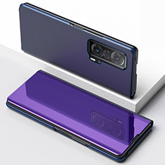 Coque Portefeuille Livre Cuir Miroir Housse Etui Clapet pour Huawei Honor Magic V 5G Violet