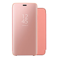 Coque Portefeuille Livre Cuir Miroir Housse Etui Clapet pour Huawei Nova 5 Pro Or Rose