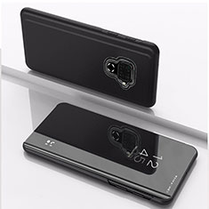 Coque Portefeuille Livre Cuir Miroir Housse Etui Clapet pour Huawei Nova 5i Pro Noir