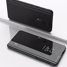 Coque Portefeuille Livre Cuir Miroir Housse Etui Clapet pour OnePlus 7 Noir