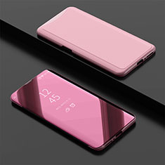 Coque Portefeuille Livre Cuir Miroir Housse Etui Clapet pour Oppo Find X Super Flash Edition Or Rose