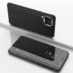Coque Portefeuille Livre Cuir Miroir Housse Etui Clapet pour Samsung Galaxy A12 5G Noir