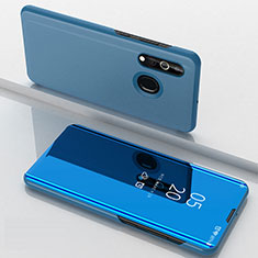 Coque Portefeuille Livre Cuir Miroir Housse Etui Clapet pour Samsung Galaxy A60 Bleu
