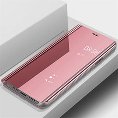 Coque Portefeuille Livre Cuir Miroir Housse Etui Clapet pour Samsung Galaxy A70S Or Rose