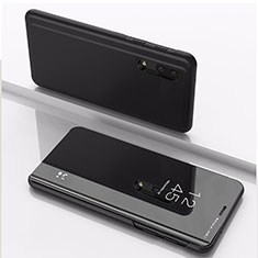 Coque Portefeuille Livre Cuir Miroir Housse Etui Clapet pour Samsung Galaxy M10 Noir