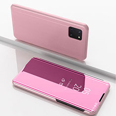 Coque Portefeuille Livre Cuir Miroir Housse Etui Clapet pour Samsung Galaxy Note 10 Lite Or Rose