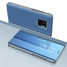 Coque Portefeuille Livre Cuir Miroir Housse Etui Clapet pour Samsung Galaxy S9 Bleu