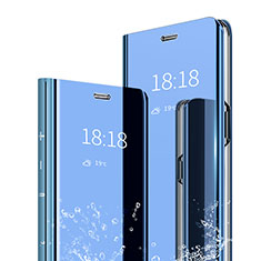 Coque Portefeuille Livre Cuir Miroir Housse Etui Clapet pour Xiaomi Mi 9 Bleu