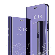 Coque Portefeuille Livre Cuir Miroir Housse Etui Clapet pour Xiaomi Mi Max 3 Violet