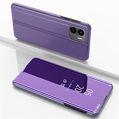 Coque Portefeuille Livre Cuir Miroir Housse Etui Clapet pour Xiaomi Poco C51 Violet Clair