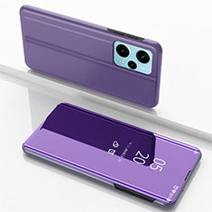 Coque Portefeuille Livre Cuir Miroir Housse Etui Clapet pour Xiaomi Poco F5 5G Violet Clair