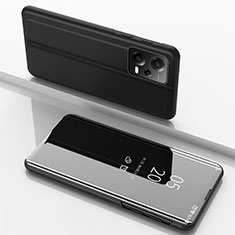 Coque Portefeuille Livre Cuir Miroir Housse Etui Clapet pour Xiaomi Poco X5 5G Noir