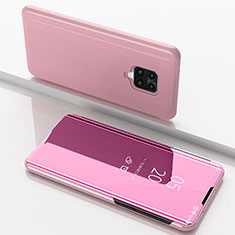 Coque Portefeuille Livre Cuir Miroir Housse Etui Clapet pour Xiaomi Redmi 10X Pro 5G Or Rose