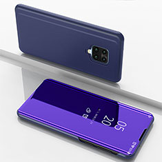 Coque Portefeuille Livre Cuir Miroir Housse Etui Clapet pour Xiaomi Redmi Note 9S Violet