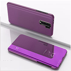 Coque Portefeuille Livre Cuir Miroir Housse Etui Clapet QH1 pour Xiaomi Poco M2 Violet