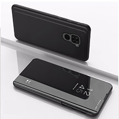 Coque Portefeuille Livre Cuir Miroir Housse Etui Clapet QH1 pour Xiaomi Redmi 10X 4G Noir