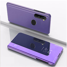 Coque Portefeuille Livre Cuir Miroir Housse Etui Clapet QH1 pour Xiaomi Redmi Note 8 (2021) Violet Clair