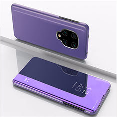 Coque Portefeuille Livre Cuir Miroir Housse Etui Clapet QH1 pour Xiaomi Redmi Note 9 Pro Violet Clair