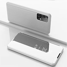 Coque Portefeuille Livre Cuir Miroir Housse Etui Clapet ZL1 pour Samsung Galaxy A52 5G Argent