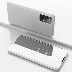 Coque Portefeuille Livre Cuir Miroir Housse Etui Clapet ZL1 pour Samsung Galaxy A52s 5G Argent