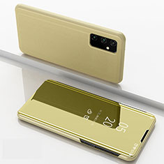 Coque Portefeuille Livre Cuir Miroir Housse Etui Clapet ZL1 pour Samsung Galaxy A82 5G Or