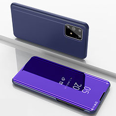 Coque Portefeuille Livre Cuir Miroir Housse Etui Clapet ZL1 pour Samsung Galaxy A91 Violet