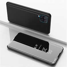 Coque Portefeuille Livre Cuir Miroir Housse Etui Clapet ZL1 pour Samsung Galaxy F12 Noir