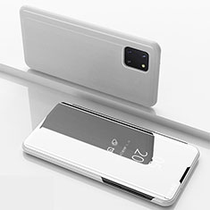 Coque Portefeuille Livre Cuir Miroir Housse Etui Clapet ZL1 pour Samsung Galaxy Note 10 Lite Argent
