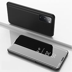 Coque Portefeuille Livre Cuir Miroir Housse Etui Clapet ZL1 pour Samsung Galaxy S20 Noir