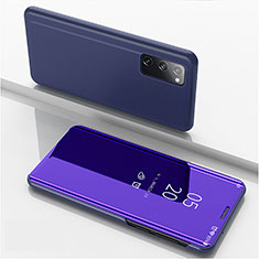 Coque Portefeuille Livre Cuir Miroir Housse Etui Clapet ZL1 pour Samsung Galaxy S20 Violet