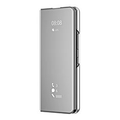 Coque Portefeuille Livre Cuir Miroir Housse Etui Clapet ZL2 pour Samsung Galaxy Z Fold3 5G Argent