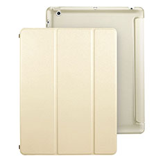 Coque Portefeuille Livre Cuir pour Apple iPad 3 Or