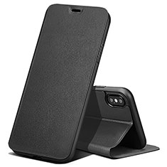 Coque Portefeuille Livre Cuir pour Apple iPhone Xs Noir