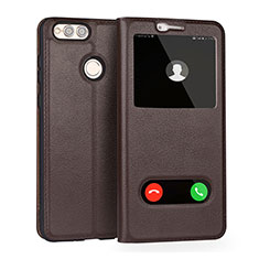 Coque Portefeuille Livre Cuir pour Huawei Honor Play 7X Marron