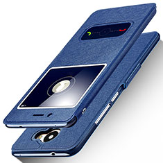 Coque Portefeuille Livre Cuir pour Huawei Y7 Prime Bleu