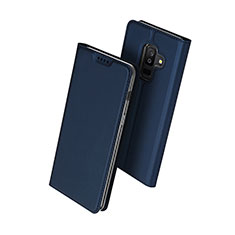 Coque Portefeuille Livre Cuir pour Samsung Galaxy A6 Plus (2018) Bleu