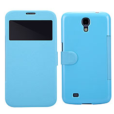 Coque Portefeuille Livre Cuir pour Samsung Galaxy Mega 6.3 i9200 i9205 Bleu