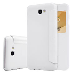 Coque Portefeuille Livre Cuir pour Samsung Galaxy On5 (2016) G570 G570F Blanc