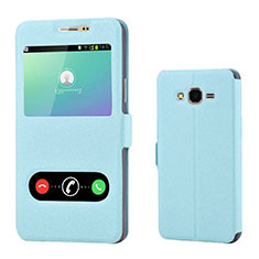 Coque Portefeuille Livre Cuir pour Samsung Galaxy On7 G600FY Bleu Ciel