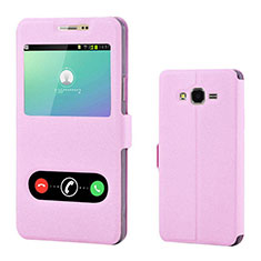 Coque Portefeuille Livre Cuir pour Samsung Galaxy On7 G600FY Rose