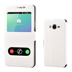 Coque Portefeuille Livre Cuir pour Samsung Galaxy On7 Pro Blanc
