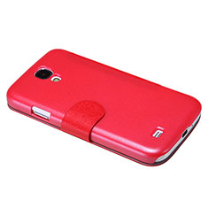 Coque Portefeuille Livre Cuir pour Samsung Galaxy S4 i9500 i9505 Rouge