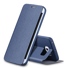 Coque Portefeuille Livre Cuir pour Samsung Galaxy S6 Edge SM-G925 Bleu