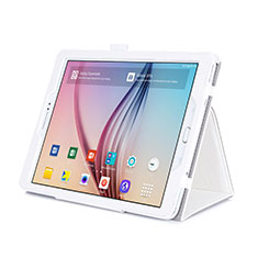 Coque Portefeuille Livre Cuir pour Samsung Galaxy Tab S2 9.7 SM-T810 SM-T815 Blanc