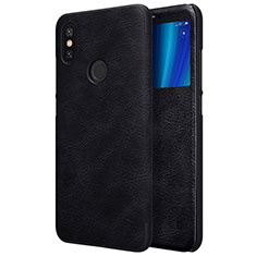 Coque Portefeuille Livre Cuir pour Xiaomi Mi A2 Noir