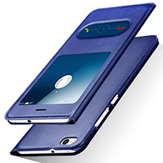 Coque Portefeuille Livre Cuir R01 pour Huawei Honor 8 Lite Bleu