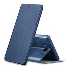 Coque Portefeuille Livre Cuir S01 pour Samsung Galaxy On7 Pro Bleu