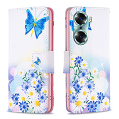 Coque Portefeuille Motif Fantaisie Livre Cuir Etui Clapet B01F pour Huawei Honor 60 5G Bleu