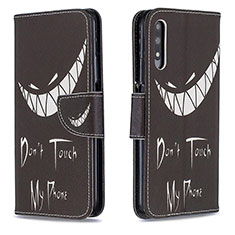 Coque Portefeuille Motif Fantaisie Livre Cuir Etui Clapet B01F pour Huawei P Smart Z (2019) Noir