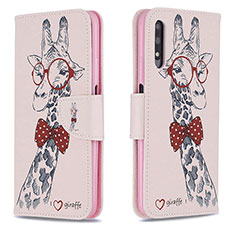 Coque Portefeuille Motif Fantaisie Livre Cuir Etui Clapet B01F pour Huawei P Smart Z (2019) Rose